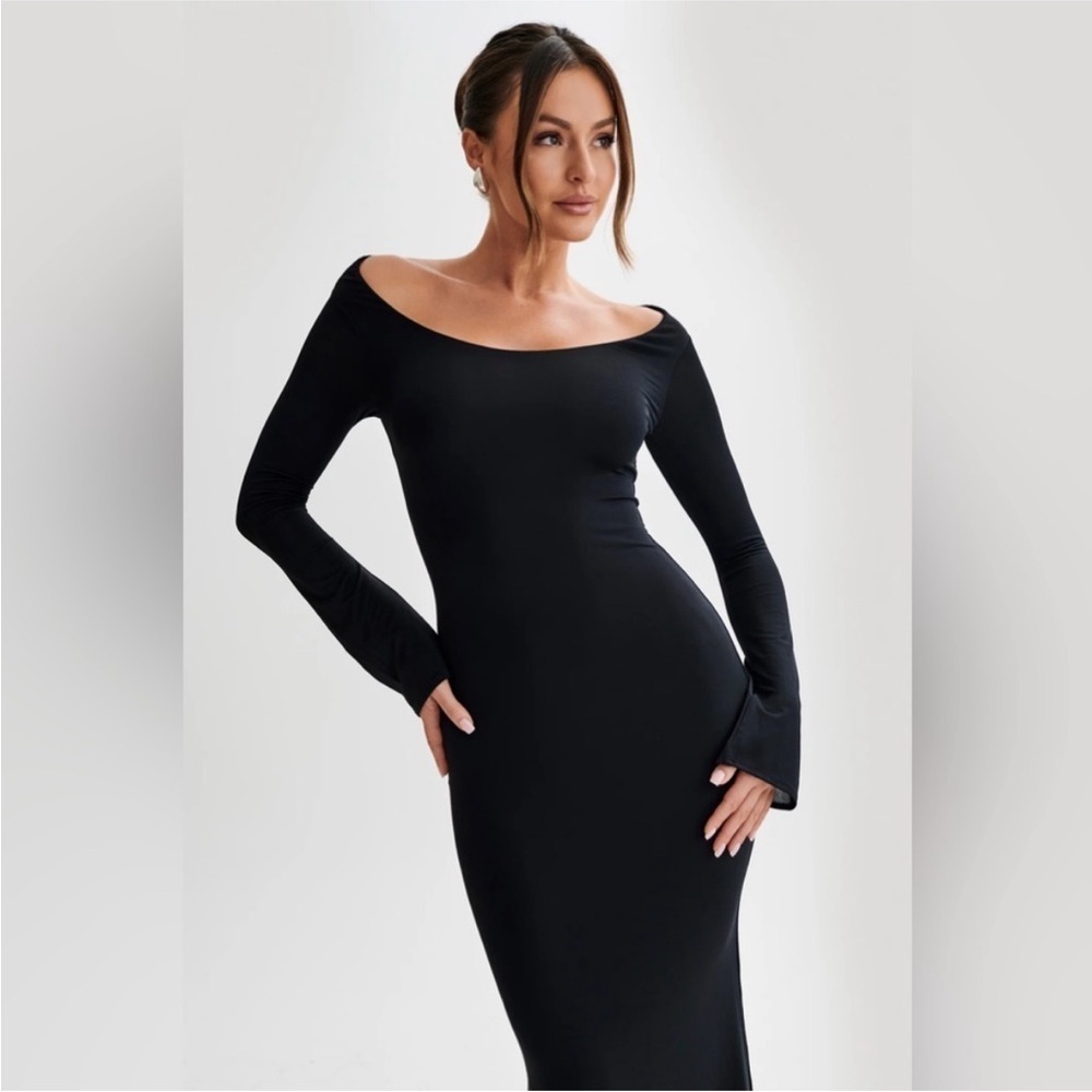 MESHKI - Millicent Long Sleeve Black Bodycon Maxi Dress Size XXS - Picture 7 of 15
